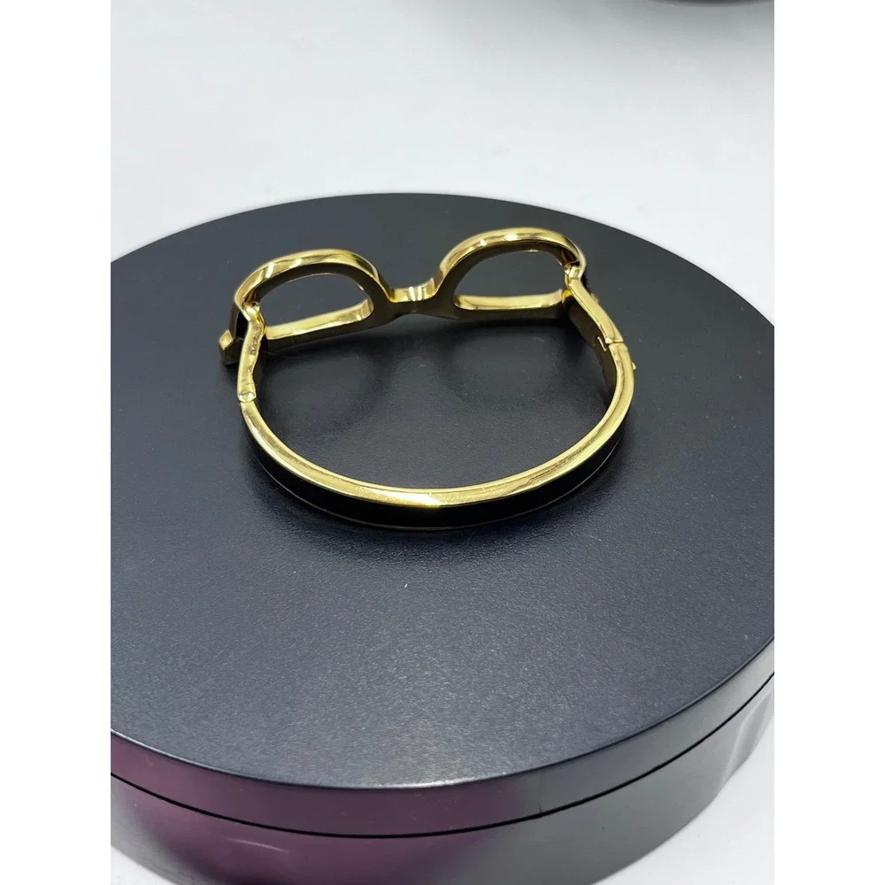 Kate Spade Goreski Lookout Black Enamel Eyeglass Hinged Bangle Bracelet Lim Ed